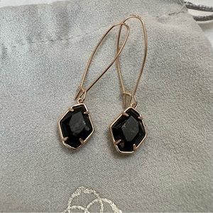 Kendra Scott | Ellington Rose Gold Drop Earrings In Black Granite